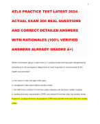 ATLS PRACTICE TEST LATEST 2024 ACTUAL EXAM 200 REAL QUESTIONS AND CORRECT DETAILED ANSWERS WITH RATIONALES (100% VERIFIED ANSWERS ALREADY GRADED A+)