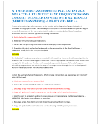 ATI MED SURG GASTROINTESTINAL LATEST 2023 2024 ACTUAL EXAM TEST BANK 330 QUESTIONS AND  CORRECT DETAILED ANSWERS WITH RATIOANLES  (VERIFIED ANSWERS) |ALREADY GRADED A+ 