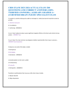 CBIS EXAM 2023-2024 ACTUAL EXAM /200  QUESTIONS AND CORRECT ANSWERS (100%  VERIFIED ANSWERS) | ALREADY GRADED A+  (CERTIFIED BRAIN INJURY SPECIALIST EXAM 