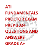 ATI  FUNDAMENTALS  PROCTOR EXAM  PREP 2024  QUESTIONS AND  ANSWERS  GRADE A+