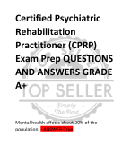 Certified Psychiatric  Rehabilitation  Practitioner (CPRP)  Exam Prep QUESTIONS  AND ANSWERS GRADE  A+