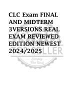 CLC Exam FINAL  AND MIDTERM  3VERSIONS REAL  EXAM REVIEWED  EDITION NEWEST  2024/2025