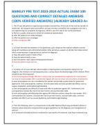 BARKLEY PRE TEST 2023-2024 ACTUAL EXAM 100  QUESTIONS AND CORRECT DETAILED ANSWERS  (100% VERIFIED ANSWERS) |ALREADY GRADED A+