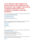 ATI NUTRITION PROCTORED NGN NEWEST 2024 EXAM  COMPLETE 140 QUESTIONS AND CORRECT DETAILED  ANSWERS |ALREADY GRADED A+ 