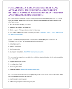 FUNDAMENTALS KAPLAN 2023-2024 TEST BANK  ACTUAL EXAM 250 QUESTIONS AND CORRECT  DETAILED ANSWERS WIT