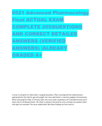 6521 Advanced Pharmacology  Final ACTUAL EXAM  COMPLETE 255QUESTIONS  AND CORRECT DETAILED  ANSWERS (VERIFIED  ANSWERS) |ALREADY  GRADED A+