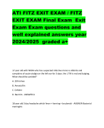 ATI FITZ EXIT EXAM / FITZ  EXIT EXAM Final Exam Exit  Exam Exam questions and  well explained answer