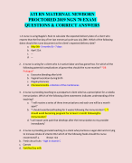 ATI RN MATERNAL NEWBORN PROCTORED 2019 NGN 70 EXAM QUESTIONS & CORRECT ANSWERS