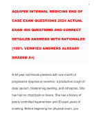 AQUIFER INTERNAL MEDICINE END OF CASE EXAM QUESTIONS 2024 ACTUAL EXAM 400 QUESTIONS AND CORRECT DETAILED ANSWERS WITH RATIONALES (100% VERIFIED ANSWERS ALREADY GRADED A+)