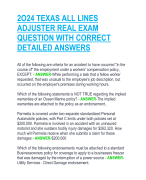 2O24 TEXAS ALL LINES  ADJUSTER REAL EXAM  QUESTION WITH CORRECT  DETAILED ANSWERS 