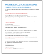 KAPLAN PREDICTOR A, EXAM 2024-2025 150 QUESTIONS  AND CORRECT DETAILED ANSWERS WITH RATIONALES  (VERIFIED ANSWERS) |ALREADY GRADED A+ 