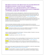 PHARMACOLOGY RN HESI EXIT EXAM 2024/HESI RN  PHARMACOLOGY EXIT EXAM VERSION 4  COMPLETE ALL 100 QUESTIONS AND CORRECT  DETAILED ANSWERS WITH RATIONALES (VERIFIED  ANSWERS) |ALREADY GRADED A+