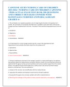 CAPSTONE ATI RN NURSING CARE OF CHILDREN  2023-2024 / NURSING CARE OF CHILDREN CAPSTONE  / PEDS ACTUAL EXAM TEST BANK 250 QUESTIONS  AND CORRECT DETAILED ANSWERS WITH  RATIONALES (VERIFIED ANSWERS) |ALREADY  GRADED A+ 