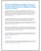 HESI RN LEADERSHIP /MANAGEMENT EXIT EXAM  2023-2024 160 QUESTIONS AND CORRECT DETAILED  ANSWERS WITH RATIONALES (VERIFIED ANSWERS)  |ALREADY GRADED A+ 