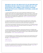 PHARMACOLOGY RN HESI EXIT EXAM 2024/HESI RN  PHARMACOLOGY EXIT EXAM COMPLETE ALL 170  QUESTIONS AND CORRECT DETAILED ANSWERS  WITH RATIONALES (VERIFIED ANSWERS) |ALREADY  GRADED A+ 