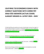 LSUS MHA 710 ECONOMICS EXAM 4 WITH CORRECT QUESTIONS WITH CORRECTRY ANALYZED ANSWERS (ACTUAL EXAM) ALREADY GRADED A+ LATEST 2024 – 2025