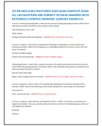 ATI RN MED-SURG PROCTORED 2020 EXAM COMPLETE EXAM  ALL 140 QUESTIONS AND CORRECT DETAILED ANSWERS WI