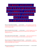 NURSING 632 EXAM 1  EXIT EXAM QUESTIONS  ND CORRECT ANSWERS  (VERIFIED ANSWERS)  2024 LATEST  GUARANTEED PASS