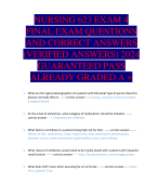 NURSING 623 EXAM 4  FINAL EXAM QUESTIONS  AND CORRECT ANSWERS  (VERIFIED ANSWERS) 2024  GUARANTEED PASS  ALREADY GRADED A +