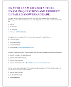 BKAT 9R EXAM NEWEST 2024 WITH  RHYTHM STRIP FOR INTERPRETATION  ACTUAL EXAM 100 QUESTIONS AND  CORRECT DETAILED  ANSWERS|AGRADE 