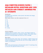 AQA Computer Science paper 1 entailing notes, questions and 100% detailed and correct answers for A+ students