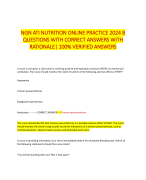 NGN ATI NUTRITION ONLINE PRACTICE 2024 B  QUESTIONS WITH CORRECT ANSWERS WITH  RATIONALE| 100% VERIF