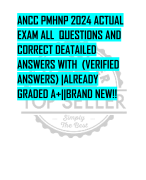 ANCC PMHNP 2024 ACTUAL  EXAM ALL QUESTIONS AND  CORRECT DEATAILED  ANSWERS WITH (VERIFIED  ANSWERS) |ALREADY  GRADED A+||BRAND NEW!!
