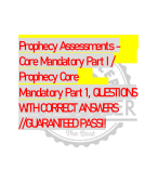 Prophecy Assessments -  Core Mandatory Part I /  Prophecy Core  Mandatory Part 1, QUESTIONS  WITH CORRECT ANSWERS  //GUARANTEED PASS!!