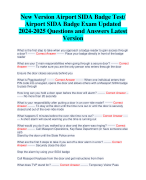 New Version Airport SIDA Badge Test/  Airport SIDA Badge Exam Updated  2024-2025 Questions and Answers Latest 