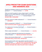 APEA PREDICTOR EXAM 2024 WITH  ALL QUESTIONS AND DETAILED  ACCURATE ANSWERS| GUARANTEED  PASS