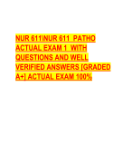 NUR 611\NUR 611 PATHO  ACTUAL EXAM 1 WITH  QUESTIONS AND WELL  VERIFIED ANSWERS [GRADED  A+] ACTUAL EXAM 100%