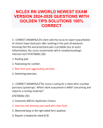 NCLEX RN UWORLD NEWEST EXAM  VERSION 2024-2026 QUESTIONS WITH  GOLDEN TIPS SOLUTIONS 100%  CORRECT