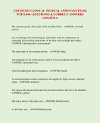 CERTIFIED CLINICAL MEDICAL ASSISTANT EXAM  WITH 140+ QUESTIONS & CORRECT ANSWERS  GRADED A