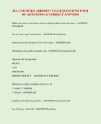 ISA CERTIFIED ARBORIST EXAM QUESTIONS WITH  60+ QUESTIONS & CORRECT ANSWERS
