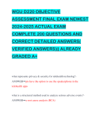 WGU D220 OBJECTIVE ASSESSMENT FINAL EXAM NEWEST 2024-2025 ACTUAL EXAM COMPLETE 200 QUESTIONS AND CORRECT DETAILED ANSWERS( VERIFIED ANSWERS)|| ALREADY GRADED A+