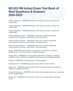 NCLEX RN Actual Exam Test Bank of  Real Questions & Answers 2024-2025