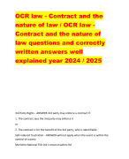 OCR law - Contract and the  nature of law / OCR law - Contract and the nature of  law questions and correctly  written answers well  explained year 2024 / 2025