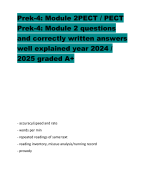 Prek-4: Module 2PECT / PECT  Prek-4: Module 2 questions  and correctly written answers  well explained year 2024 /  2025 graded A+