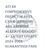 ATI RN  Comprehensive  Predictor 2023 EXAM QUESTIONS  AND ANSWERS  ALREADY GRADED  A+ LATEST UPDATE  2024-2025  GUARANTEED PASS