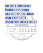 NR 507 Advanced  Pathophysiology ACTUAL QUESTIONS  AND CORRECT  ANSWERS 2024-2025