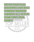 NR546 Final Exam QUESTIONS AND WELL  VERIFIED ANSWERS  [GRADED A+] ACTUAL  EXAM 100% REAL  EXAM!!!