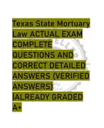Texas State Mortuary  Law ACTUAL EXAM  COMPLETE  QUESTIONS AND  CORRECT DETAILED  ANSWERS (VERIFIED  ANSWERS)  |ALREADY GRADED  A+