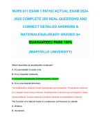 NURS 611 EXAM 1 PATHO ACTUAL EXAM 2024-2025 COMPLETE 200 REAL QUESTIONS AND CORRECT DETAILED ANSWERS & RATIONALES|ALREADY GRADED A+ GUARANTEED PASS 100% (MARYVILLE UNIVERSITY)