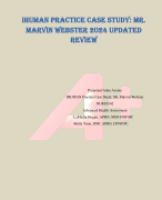 IHUMAN Practice Case Study: Mr.  Marvin Webster 2024 UPDATED  REVIEW