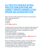 CLC PRACTICE EXAM #6,#7,#9 REAL  PRACTICE EXAM QUESTIONS AND  CORRECT VERIFIED ANSWERS LATEST  VERSION 2024 |GUARANTEED PASS