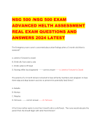NSG 500 /NSG 500 EXAM  ADVANCED HELTH ASSESSMENT  REAL EXAM QUESTIONS AND  ANSWERS 2024 LATEST