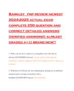 Barkley fnp review newest 2024-2025 actual exam complete 250 question and correct detailed answers (verified answers)| already graded a+|| brand new!!