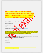 RN TARGETED MEDICAL SURGICAL  GASTROINTESTINAL ONLINE PRACTICE  EXAM QUESTIONS AND 100% C ORRECT  ANSWERS WITH RATIONALE 2024-2025