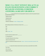 MSSC CLA TEST 2024 | 2 ACCURATE CURRENTLY TESTING  VERSIONS WITH 87 REAL EXAM QUESTIONS WITH  VERIFIED ANSWERS FOR GUARANTEED PASS | LATEST  UPDATE