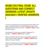 NASM CES FINAL EXAM ALL  QUESTIONS AND CORRECT  ANSWERS LATEST UPDATE  2024/2025 ( VERIFIED ANSWERS  )
